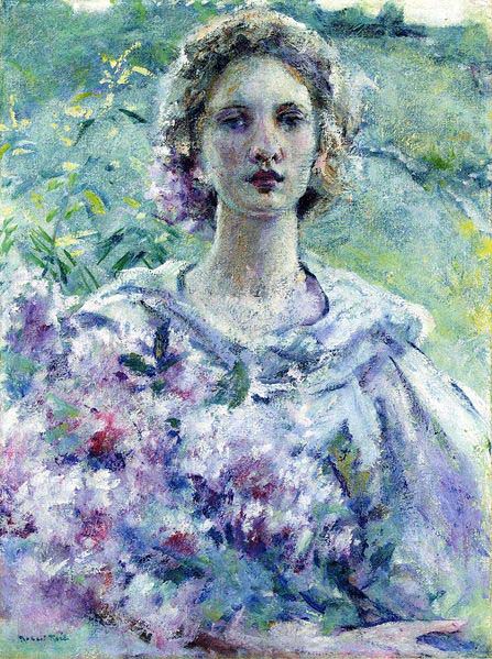 Robert Reid Girl with Flowers